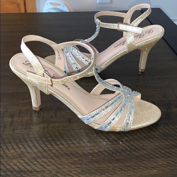 SOLD Nude and sparkle Rhinestone High Heels - Picture 3 of 6